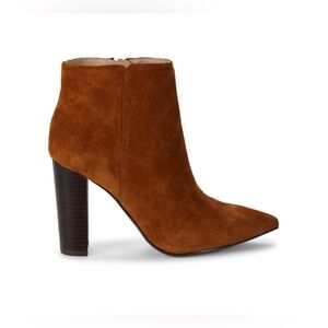 SAKS FIFTH AVENUE
Annie Stacked Heel Bootie. Real suede and leather.